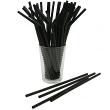 Plastic Flexible Straws (Black) x25